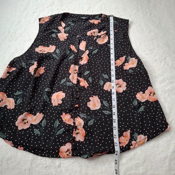 Torrid Harper Floral Polka Dot Blouse Sz 2 Crop Button Down Rockabilly Office - Picture 8 of 11